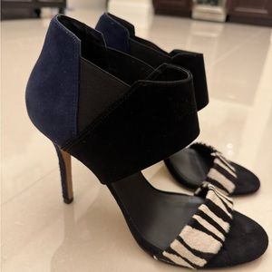 Gorgeous tri-colored Trina Turk genuine leather heels.